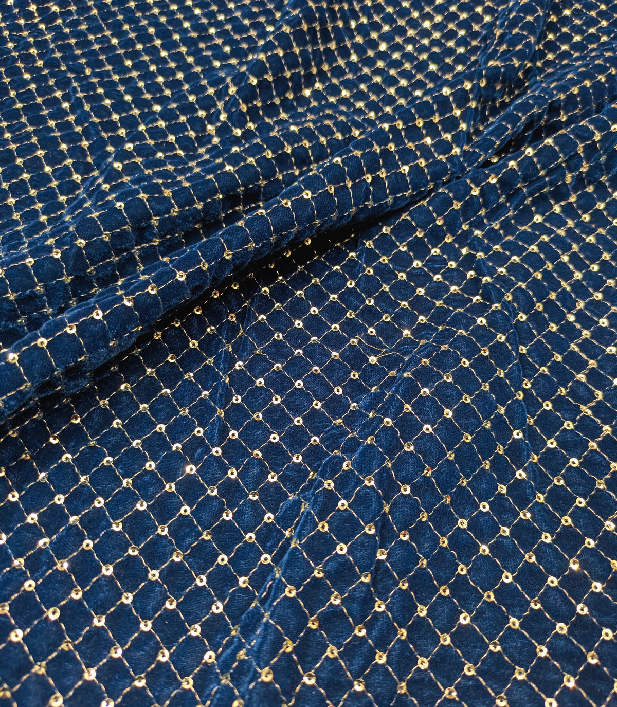 Embroidered velvet fabric Navy blue stretchable fabric Gold Embroidery Brocade Luxury fabric Bridal dress party wear fabric by the yard
