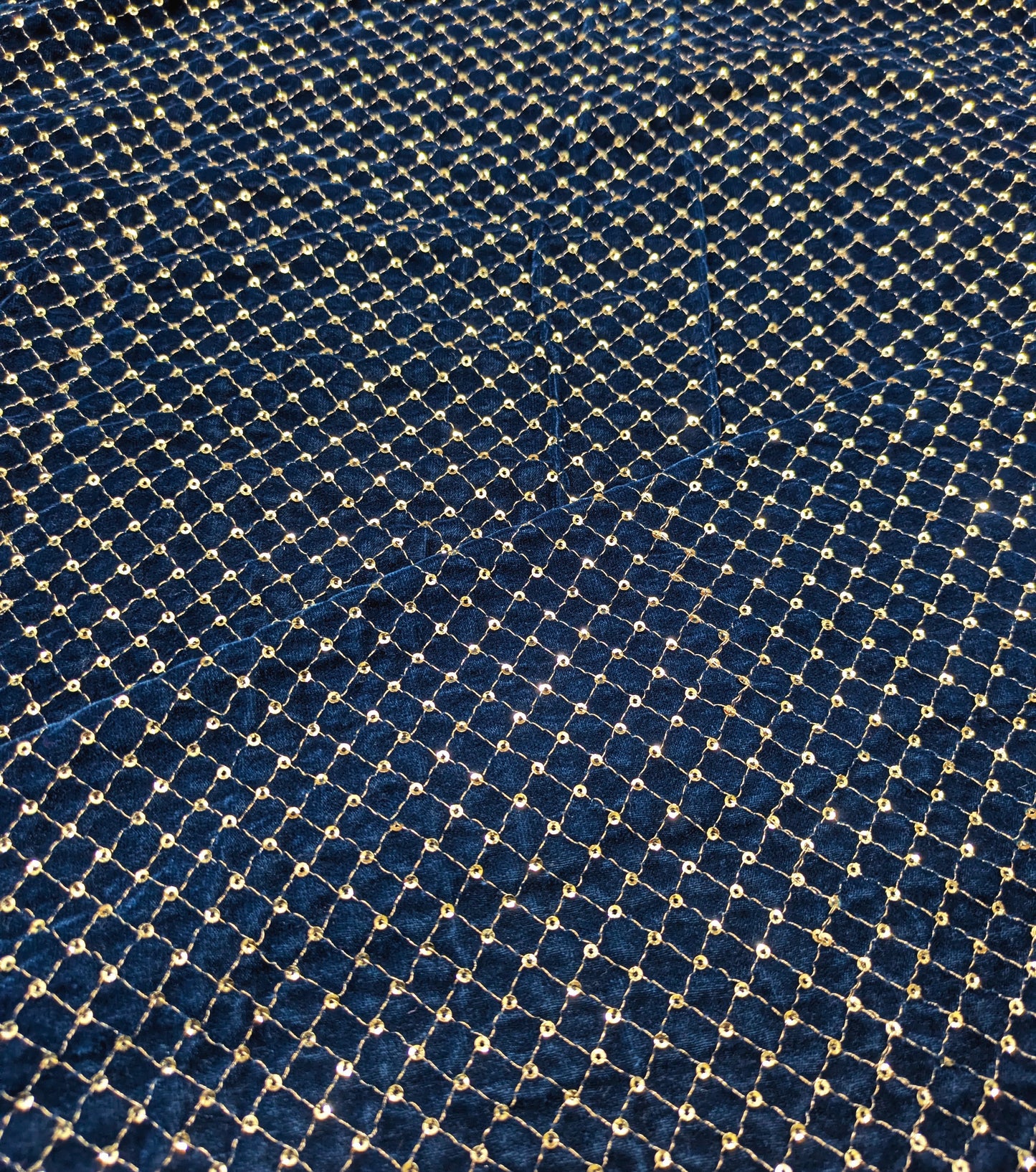 Embroidered velvet fabric Navy blue stretchable fabric Gold Embroidery Brocade Luxury fabric Bridal dress party wear fabric by the yard