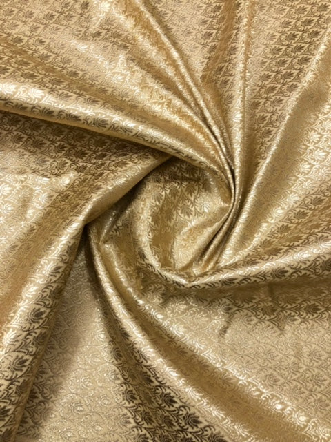 Beige Brocade fabric Jacquard fabric Gold brocade fabric Wedding bridal dress fabric Festival clothing Home Decor fabric by the yard- NFAF2013