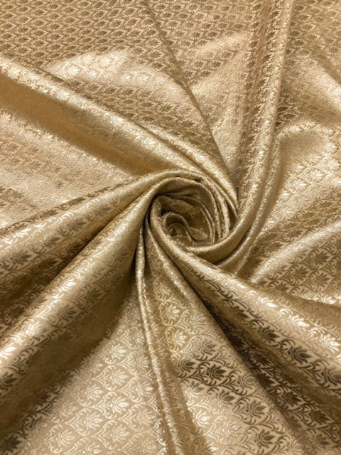 Beige Brocade fabric Jacquard fabric Gold brocade fabric Wedding bridal dress fabric Festival clothing Home Decor fabric by the yard- NFAF2013