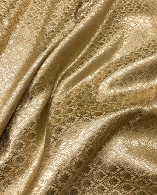Beige Brocade fabric Jacquard fabric Gold brocade fabric Wedding bridal dress fabric Festival clothing Home Decor fabric by the yard- NFAF2013