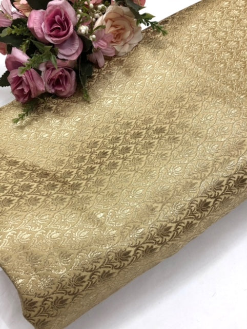 Beige Brocade fabric Jacquard fabric Gold brocade fabric Wedding bridal dress fabric Festival clothing Home Decor fabric by the yard- NFAF2013