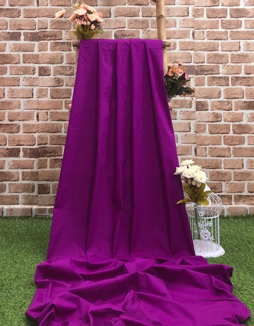 Pure Cotton fabric in Purple Color, Multiple lengths will come in the continuous piece - COTF02