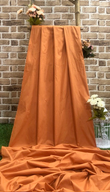 Pure Cotton fabric in Burnt Orange Color, Multiple lengths will come in the continuous piece - COTF05