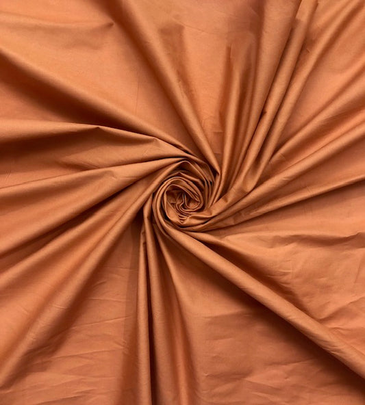 Pure Cotton fabric in Burnt Orange Color, Multiple lengths will come in the continuous piece - COTF05