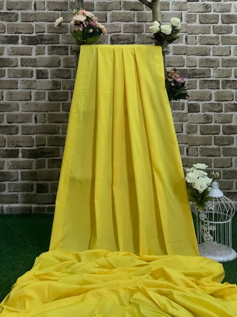 Pure Cotton fabric in yellow Color, Multiple lengths will come in the continuous piece - COTF08