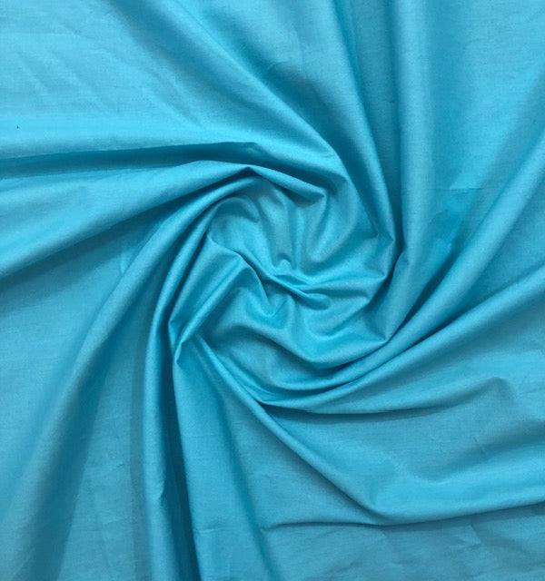 Pure Cotton fabric in Aqua Color, Multiple lengths will come in the continuous piece - COTF12