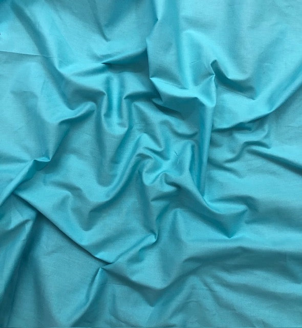 Pure Cotton fabric in Aqua Color, Multiple lengths will come in the continuous piece - COTF12