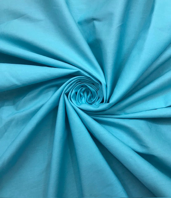 Pure Cotton fabric in Aqua Color, Multiple lengths will come in the continuous piece - COTF12