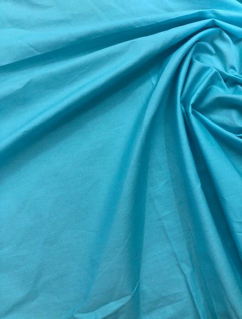 Pure Cotton fabric in Aqua Color, Multiple lengths will come in the continuous piece - COTF12