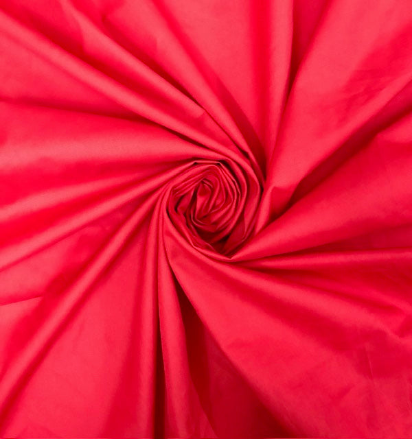 Pure Cotton fabric in Red Color, Multiple lengths will come in the continuous piece - COTF15