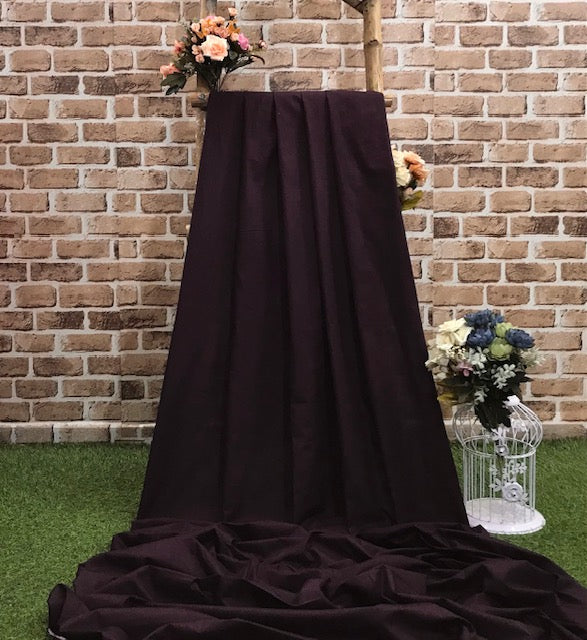 Pure Cotton fabric in Plum Color, Multiple lengths will come in the continuous piece - COTF23