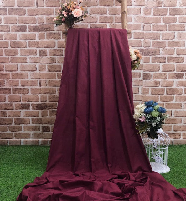 Pure Cotton fabric in Wine, Multiple lengths will come in the continuous piece - COTF27