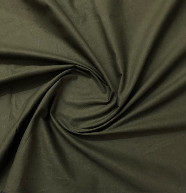 Pure Cotton fabric in olive green color, Multiple lengths will come in the continuous piece - COTF33