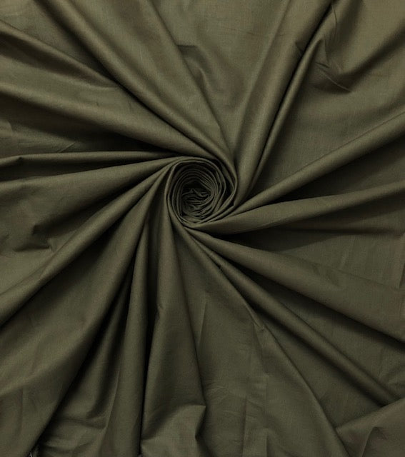 Pure Cotton fabric in olive green color, Multiple lengths will come in the continuous piece - COTF33