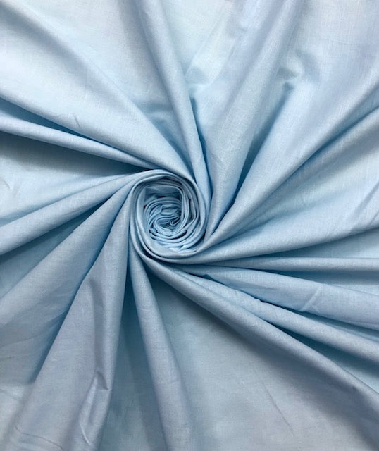 Pure Cotton fabric in Baby blue color, Multiple lengths will come in the continuous piece - COTF34