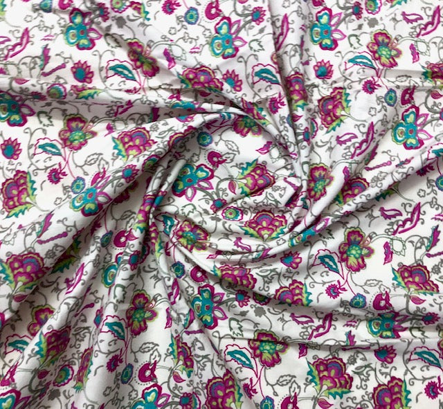 Indian Cotton printed fabric in Grayish Blue Color, Multiple lengths will come in the continuous piece - COTF36