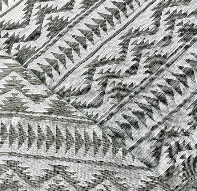 Pure Cotton Gray Ikat weave fabric in Gray Color, Multiple lengths will come in the continuous piece - COTF817