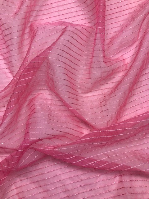 Pink Indian Viscose Organza Dupatta for Women, Stole, Scarf, shawl, abaya, Chunri, Sequins Embroidered Indian Chunni, DP1010