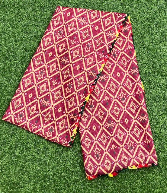 Red Jaipuri print Dupatta ,Indian Cotton Scarf, Drape, Shawl, Veil, Bridesmaids gift, Gift for her, Best gift ideas DP1015