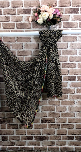 Black print Dupatta ,Indian Cotton Scarf, Drape, Shawl, Veil, Bridesmaids gift, Gift for her, Best gift ideas DP1016