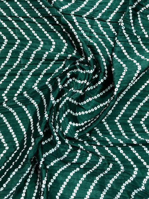 Green Jaipuri Bandhani Print Odhani ,Indian Viscose Silk Dupatta for Women, Scarf, Stole, Shawl, Veil, Chunari, Crushed fabric DP38