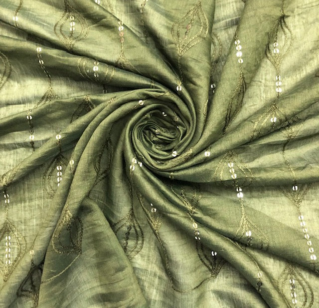 Green Scarf, Stole, Dupatta, Shawl, Abaya, Chunari, Viscose Silk cotton blend Embroidered Indain fabric, Gift for her, Chunni DP936