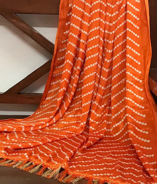 Orange Jaipuri Bandhani Odhani ,Indian textile, Scarf/ Dupatta for women, Stole, Shawl, Veil, Abaya, Indian fabric, Gift ideas DP955