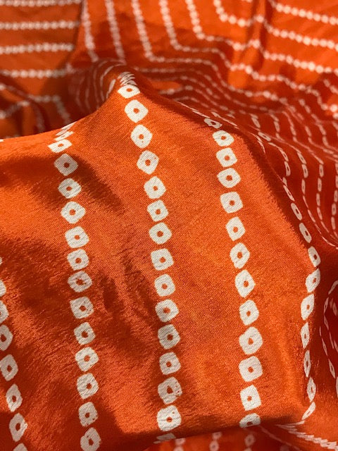 Orange Jaipuri Bandhani Odhani ,Indian textile, Scarf/ Dupatta for women, Stole, Shawl, Veil, Abaya, Indian fabric, Gift ideas DP955