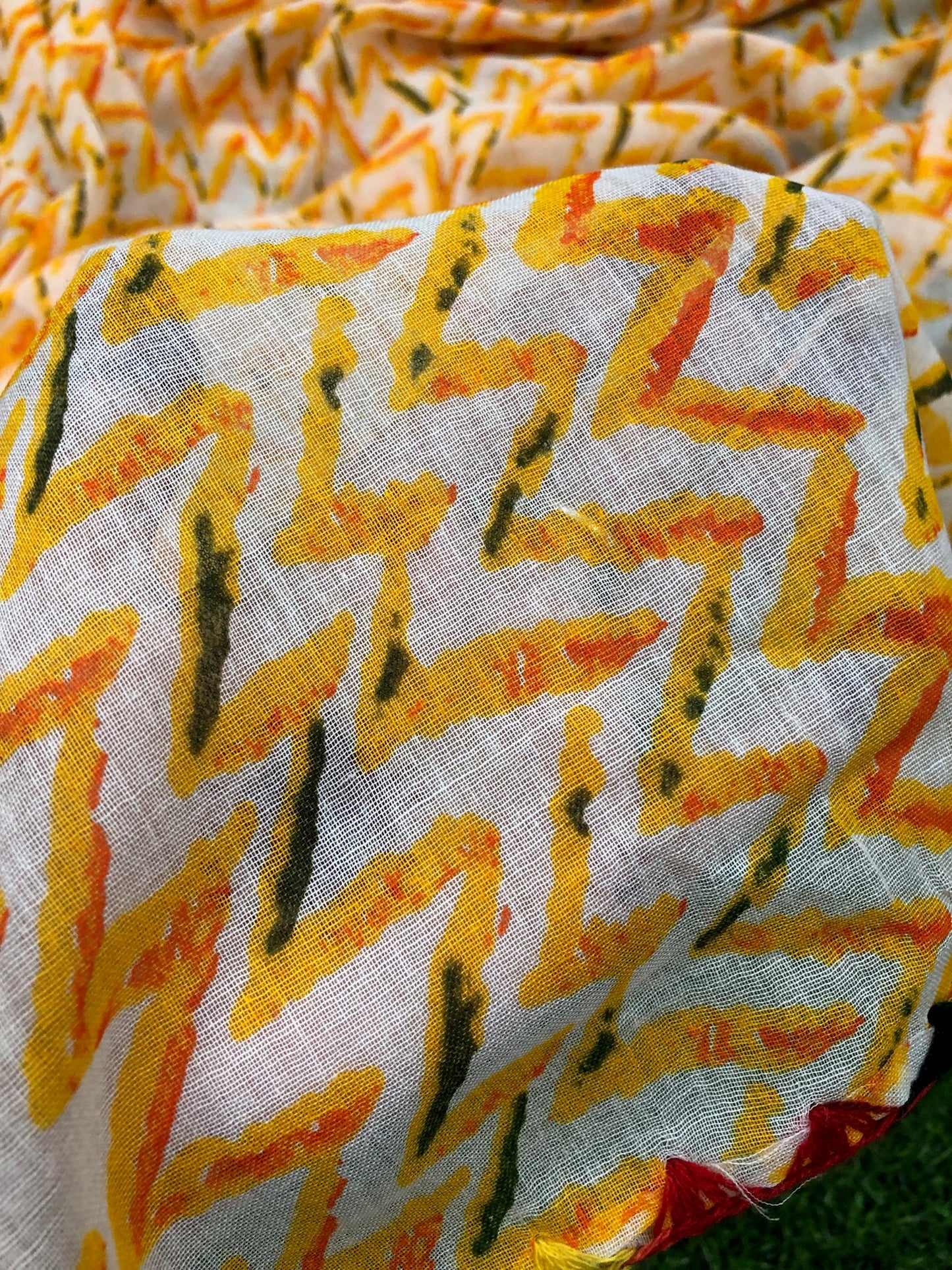 Yellow Jaipuri Print Dupatta ,Indian Cotton Scarf, Drape, Shawl, Veil, Bridesmaids gift, Gift for her, Best gift ideas DP962