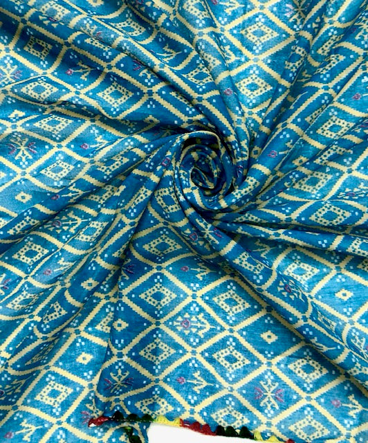 Blue print Dupatta ,Indian Cotton Scarf, Drape, Shawl, Veil, Bridesmaids gift, Gift for her, Best gift ideas DP963