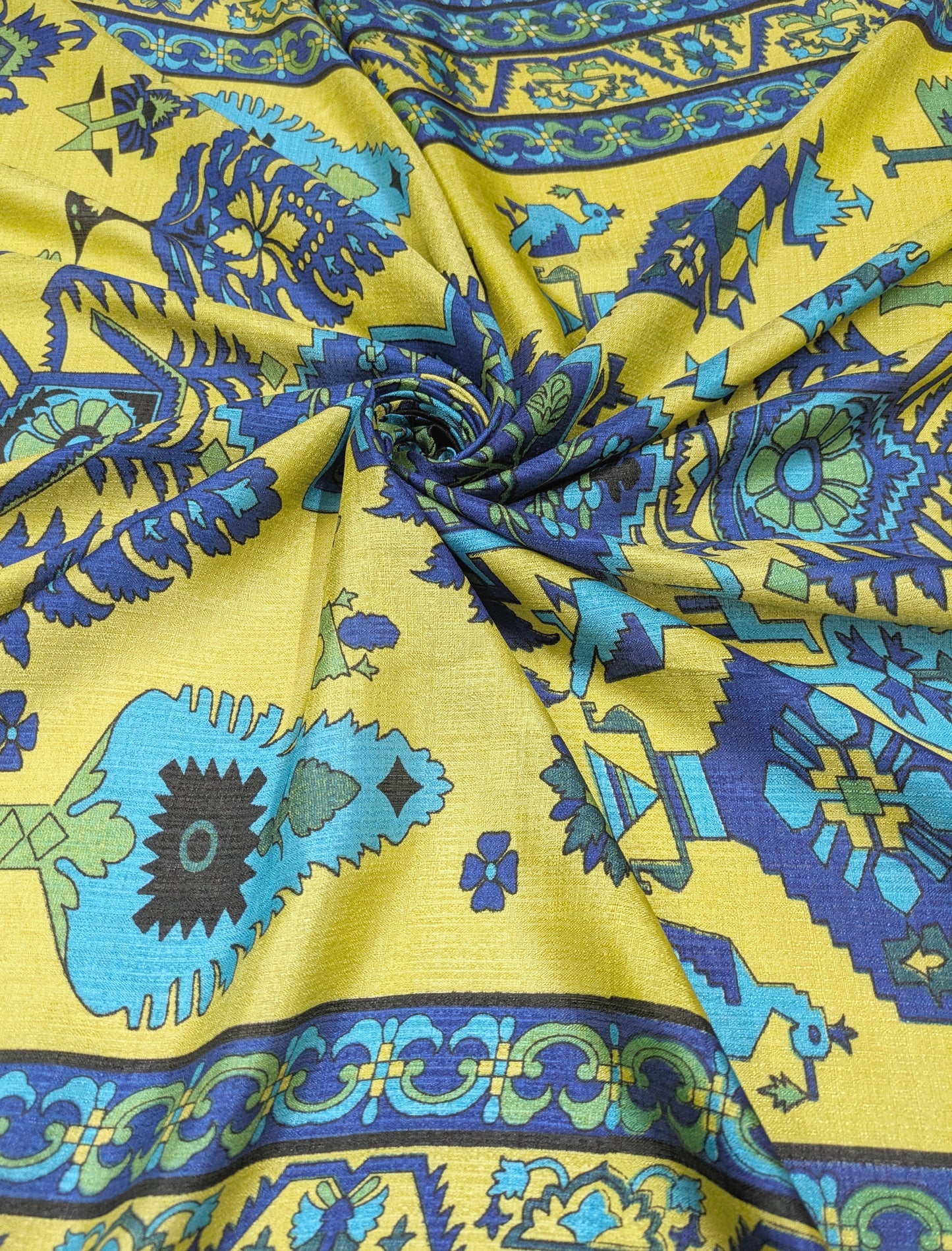 Blue Indian Kalamkari Print Dupatta, Shawl, Veil, Chunari, Salwar suit, Bridal Wear, Saree Drape, DP36