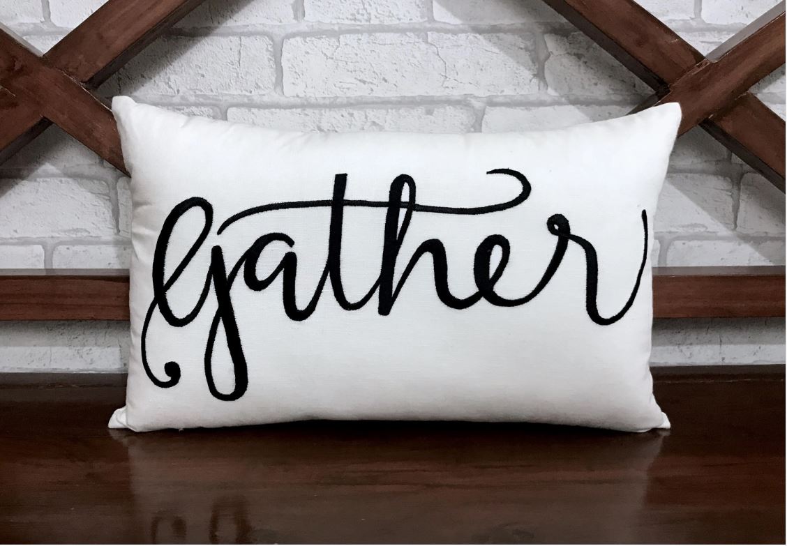 Gather Party Pillow, Fall Autumn Decor, Fall Decor, Thanksgiving Decor, Holiday Decor, Farmhouse Christmas Party Decor, Housewarming.
