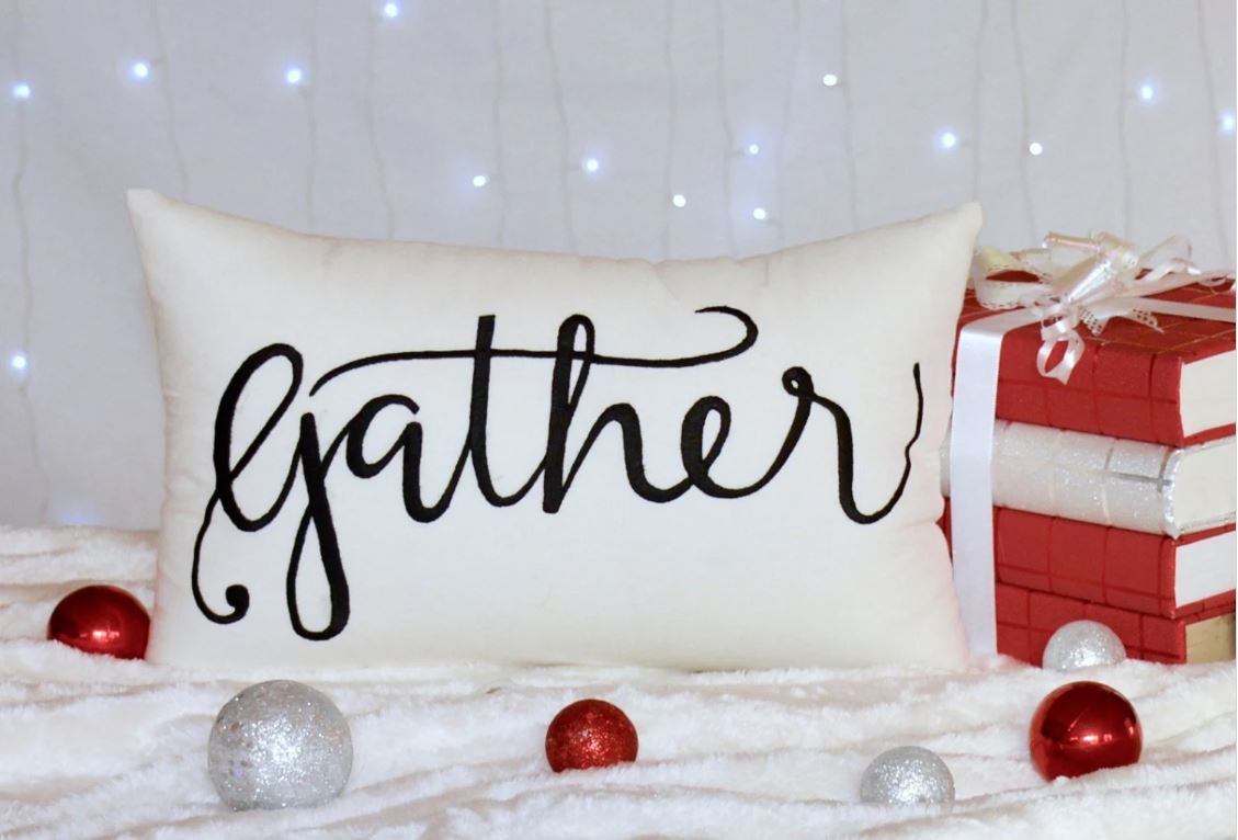 Gather Party Pillow, Fall Autumn Decor, Fall Decor, Thanksgiving Decor, Holiday Decor, Farmhouse Christmas Party Decor, Housewarming.