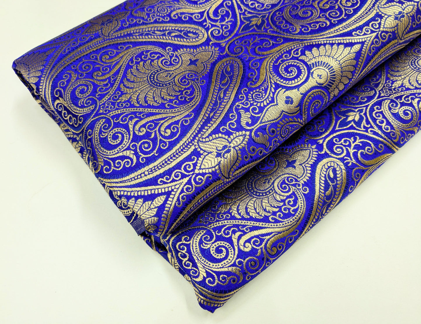 Brocade fabric by the yard Jacquard damask Blue Gold Brocade fabric Wedding dress Bridal Brocade Fabric Luxury Decor Upholstery brocade NFAF53