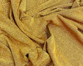 Lurex Glitter Fabric/Shimmer Stretch Fabric in Gold color, Sparkle Fabric - NF1079