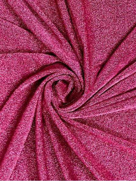 Rouge pink Lurex Glitter Fabric/Shimmer Fabric, Glitter Fabric, Gown, Backdrop ,Sparkle Fabric - NF1080