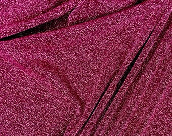 Rouge pink Lurex Glitter Fabric/Shimmer Fabric, Glitter Fabric, Gown, Backdrop ,Sparkle Fabric - NF1080