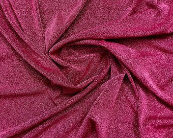 Rouge pink Lurex Glitter Fabric/Shimmer Fabric, Glitter Fabric, Gown, Backdrop ,Sparkle Fabric - NF1080