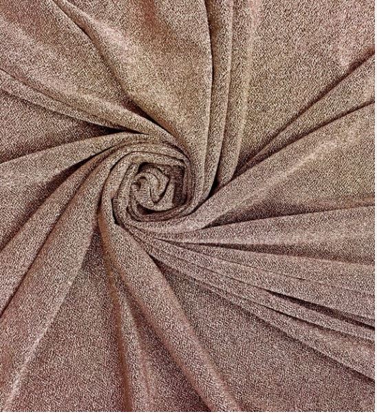 Rose Gold Lurex Glitter Fabric/Shimmer Fabric, Glitter Fabric, Gown, Backdrop ,Sparkle Fabric - 1081