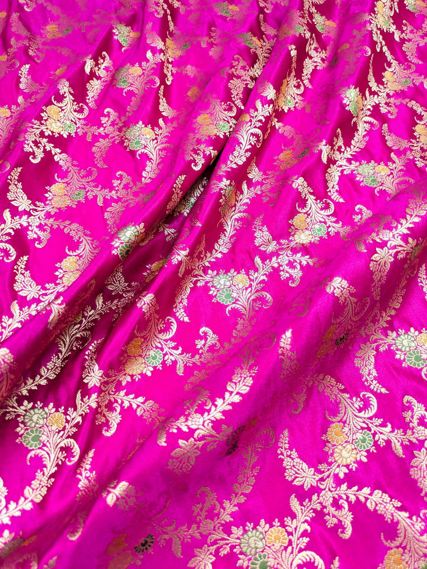 Brocade fabricJacquard damask fabric Lehenga dress Pink Wedding bridal Gold brocade Silk bollywood Lehenga dress Brocade fabric by the yard