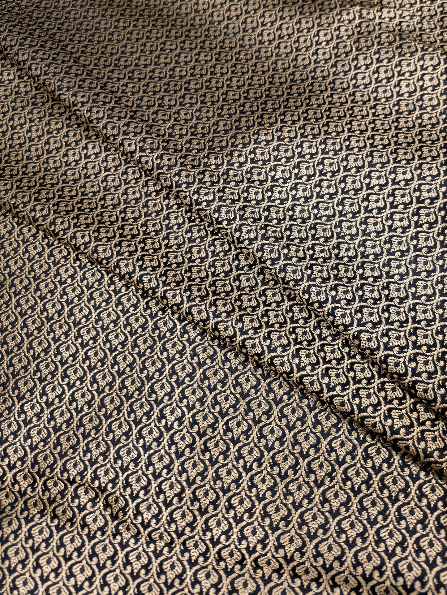 Black Gold Jacquard brocade fabric, Brocade Satin, Wedding fabric, Home décor fabric, Historical fabric, Lace brocade - NFAF155