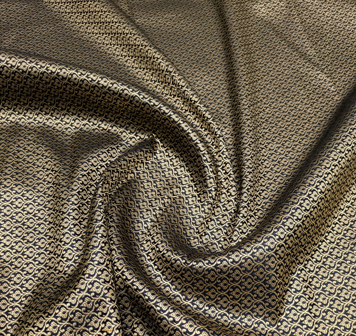 Black Gold Jacquard brocade fabric, Brocade Satin, Wedding fabric, Home décor fabric, Historical fabric, Lace brocade - NFAF155