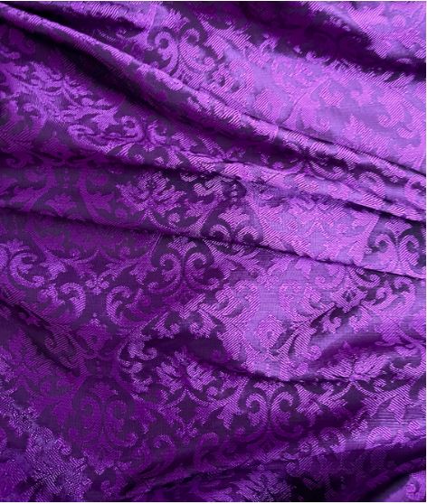 Indian Banarasi Brocade Fabric in Purple Color, Multiple lengths will come in the continuous piece - NF162