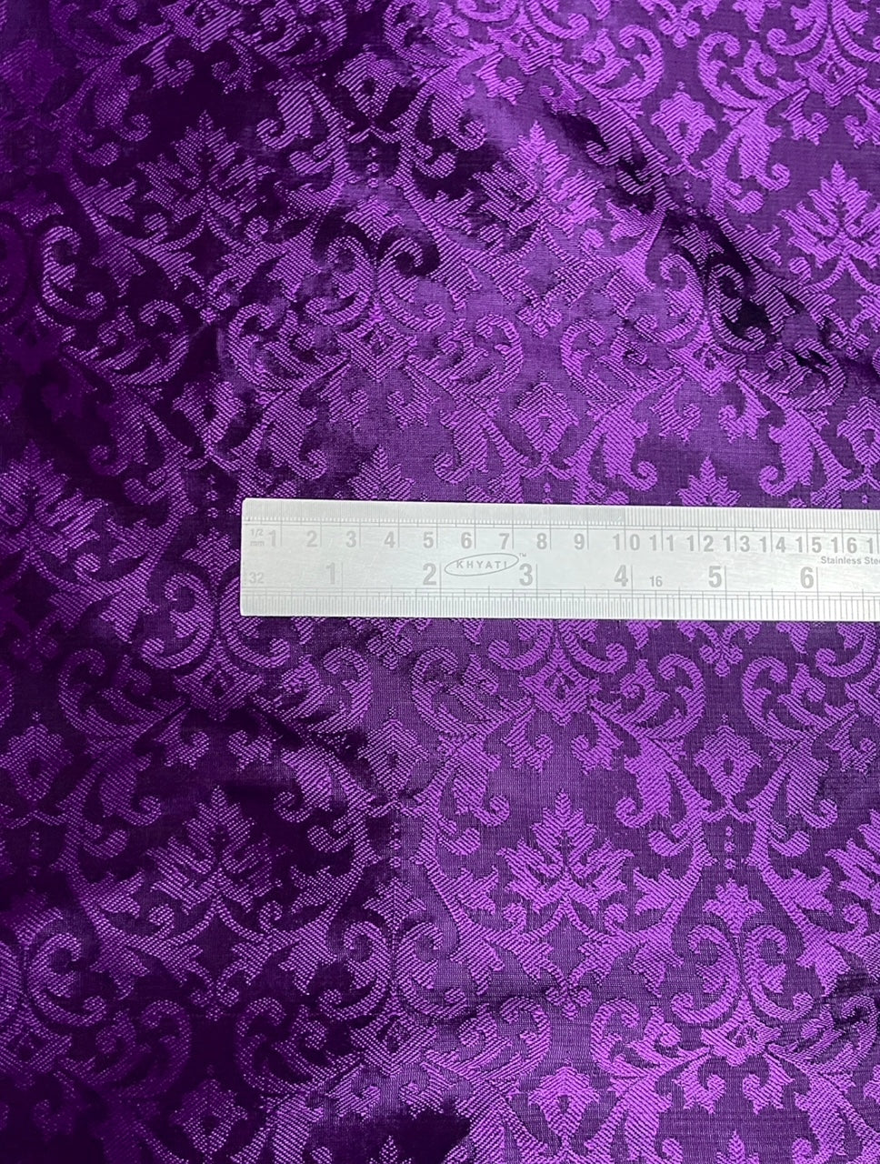 Brocade fabric Damask Jacquard fabric Purple embossed brocade fabric Home decor Fabric Dress Bridal Indian brocade fabric by the yard meter