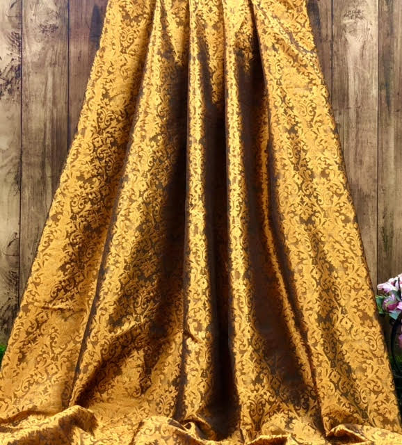 Damask Brocade Fabric Rust Jacquard brocade Wedding dress fabric Embossed Brocade fabric Bridal Dress Brocade Fabric by the yard - NFAF169