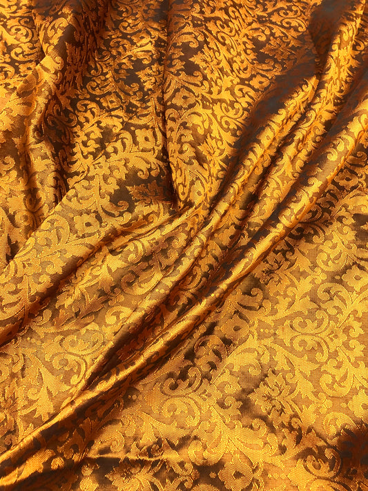 Damask Brocade Fabric Rust Jacquard brocade Wedding dress fabric Embossed Brocade fabric Bridal Dress Brocade Fabric by the yard - NFAF169
