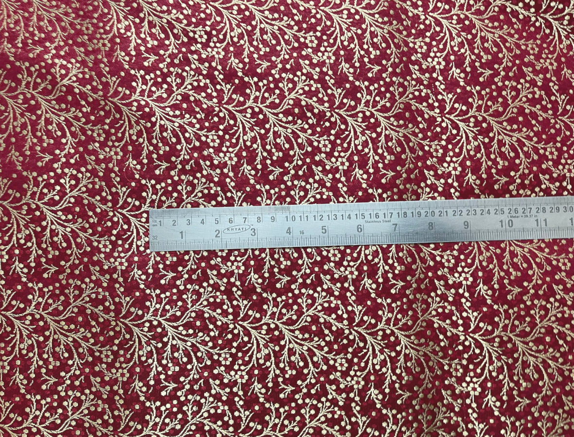 Red Gold Brocade fabric Jacquard damask fabric Luxury Apparel bridal fabric Gold brocade Rayon Silk Brocade Upholstery Fabric by the Yard