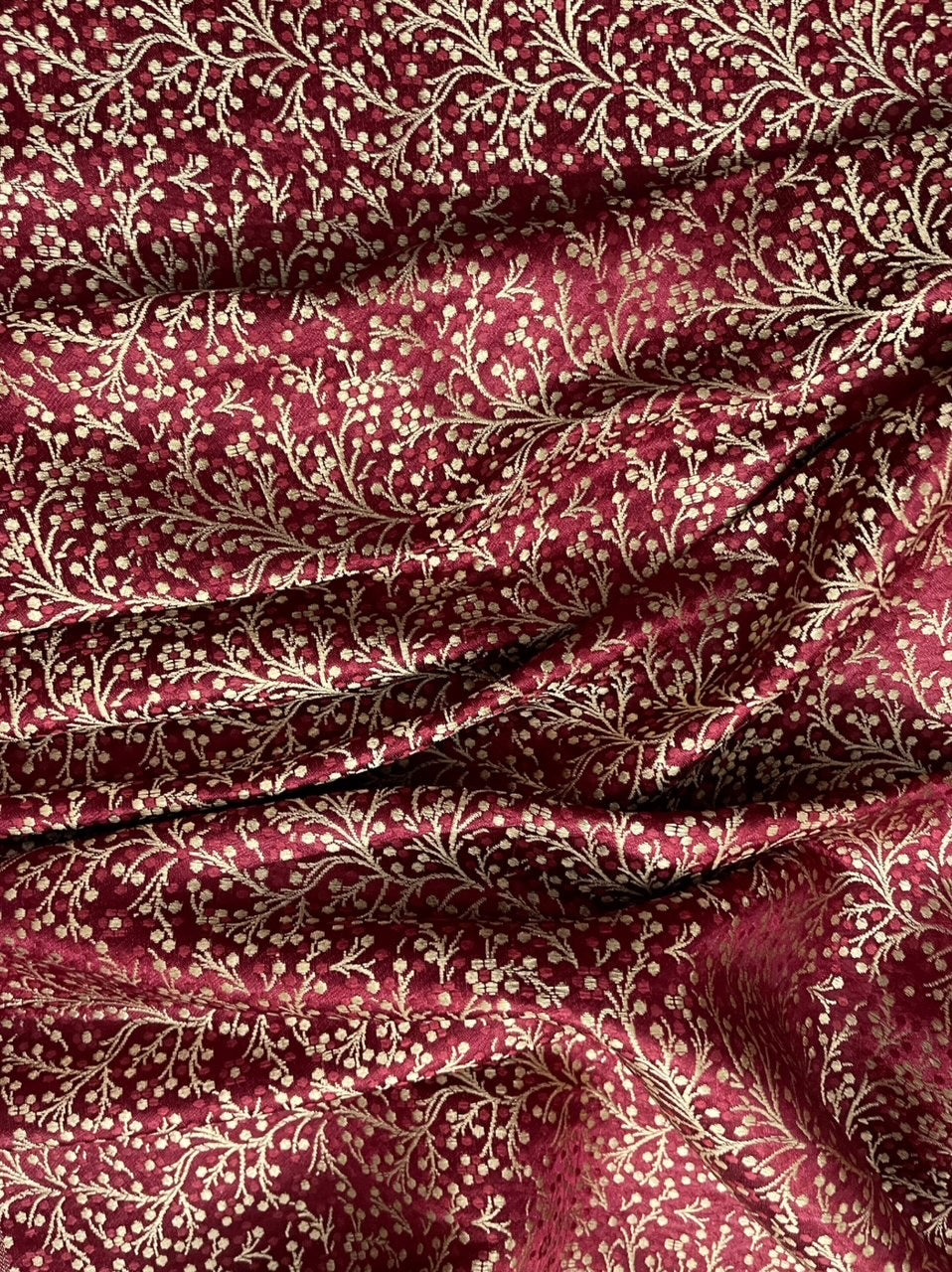 Red Gold Brocade fabric Jacquard damask fabric Luxury Apparel bridal fabric Gold brocade Rayon Silk Brocade Upholstery Fabric by the Yard
