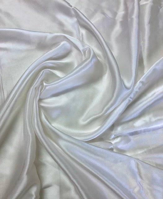 Crepe Satin Fabric in White color, Multiple lengths will come in the continuous piece - NF241